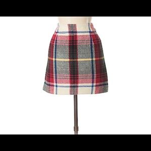🎄🎁 Tartan plaid Wool J Crew Skirt Size 4